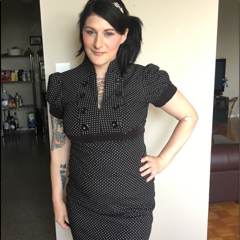 BeBop black and white polka dot dress